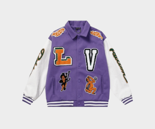 Louis Vuitton Multi-Patch Varsity Jacket Purple