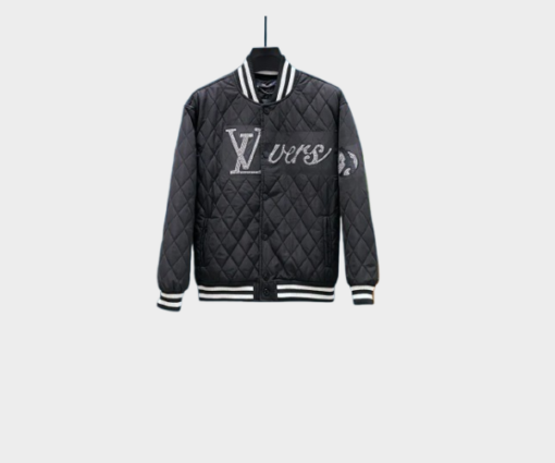 LV Embroidered Nylon Baseball Blouson Black