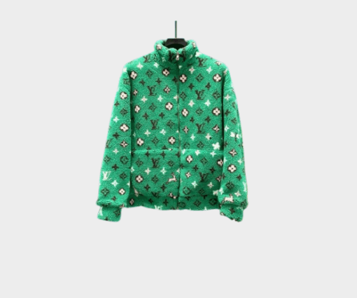 LV Monogram Fleece Suede Jacket Green