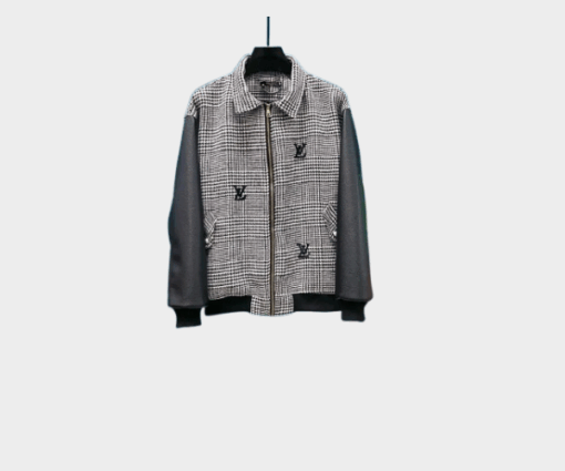 LV Mixed Leather Wool Blouson Black/Grey