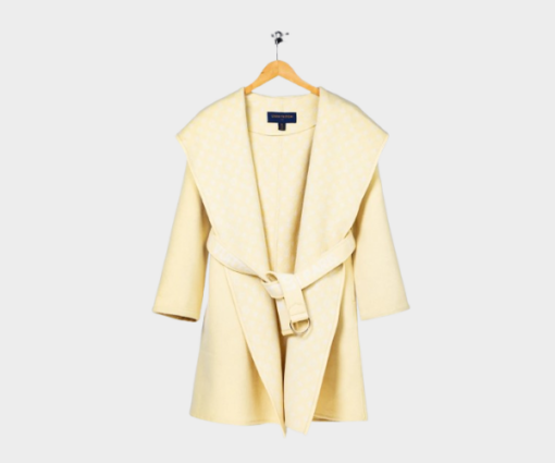LV Long Wool Coat Yellow