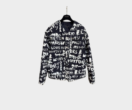 LV Monogram Denim Jacket Black White