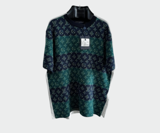 LV Full Monogram Jacquard Crewneck Green/ Black