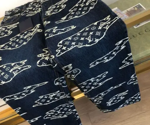 Alternative view of LV Pharrell Williams Monogram Denim Skate Pants Black