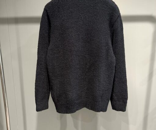 Alternative view of LV Chunky Intarsia Signature Cardigan Black