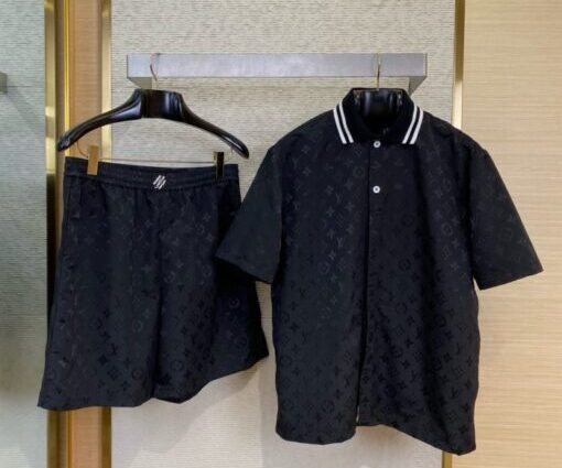 LV Monogram Moire Jacquard Short Set Black
