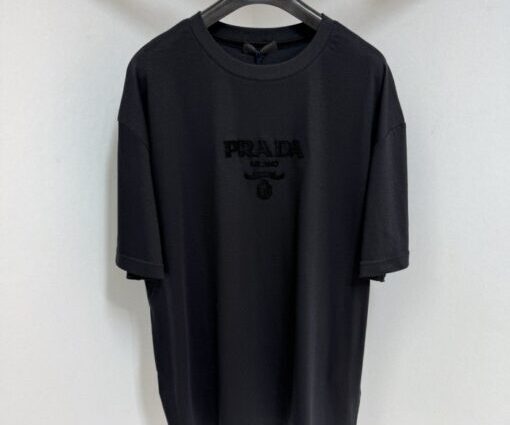 Prada Milano Silicone Logo T-shirt Black