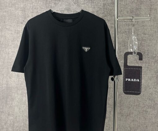 Prada logo-patch short-sleeve T-shirt black