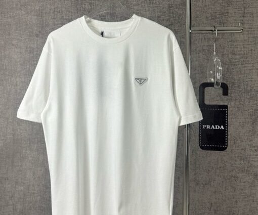 Prada logo-patch short-sleeve T-shirt white