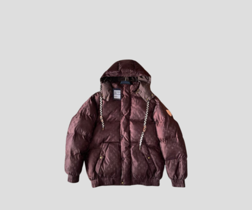 LV Monogram Down Blouson Or Puffer Jacket In A Dark Brown