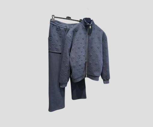 LV Monogram Embossed Track Top And Matching Pants In The Night Sky Color