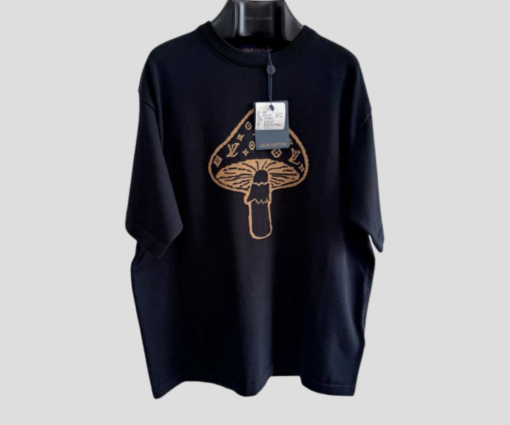 LV Short-Sleeved Intarsia Crewneck T-Shirt With A Mushroom Motif