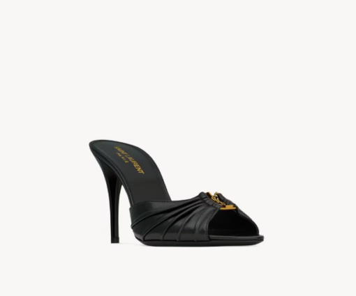 YSL BABYLONE High Mules Smooth Leather Black