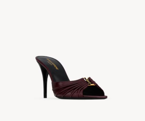 YSL BABYLONE Mules Smooth Leather Burgundy