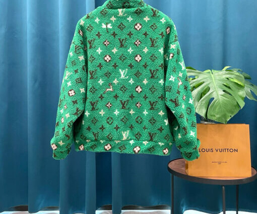 Alternative view of LV Monogram Fleece Suede Jacket Green