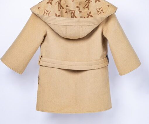 Alternative view of LV Signature Hooded Wrap Robe Coat Beige