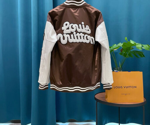 Alternative view of LV Embroidered Varsity Jacket Brown/White