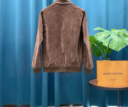 Alternative view of LV Embroidered Suede Calfskin Bomber Jacket Brown