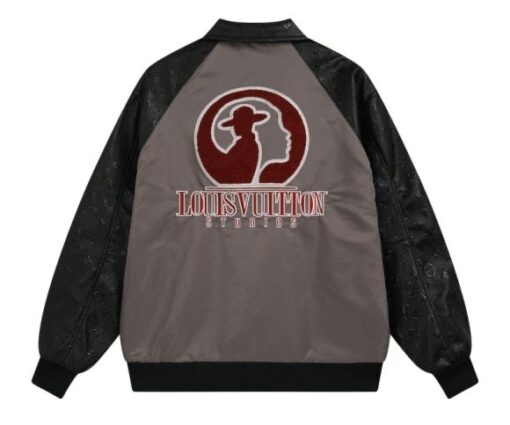 Alternative view of LV Leather And Nylon Blouson Jacket Black/Grey