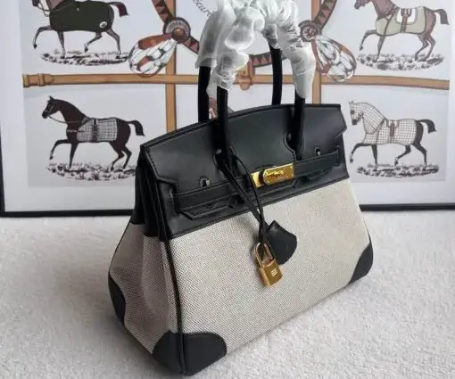 Hermes Birkin Togo Bag Black & Grey