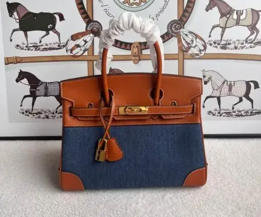 Hermes Birkin Togo Bag Brown & Green