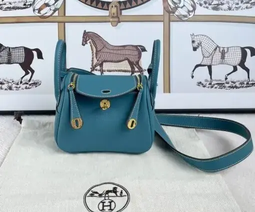 Hermes Lindy XMY Bag Blue Jean