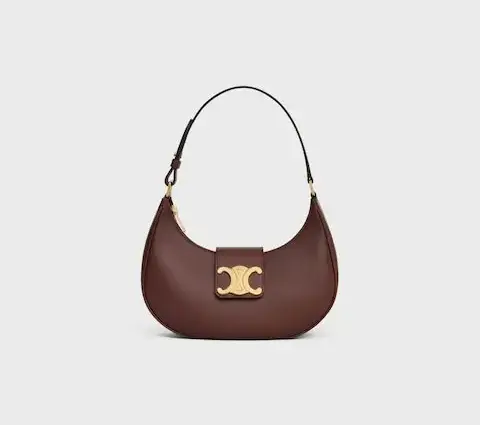 Celine Medium Ava Triomphe Bag in Smooth Calfskin Chestnut