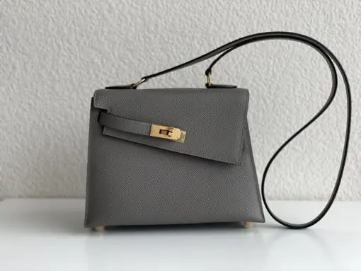 Hermes Kelly En Desordre Handmade Bag Dark Gray