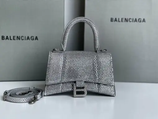 Balenciaga Hourglass Bag Silver