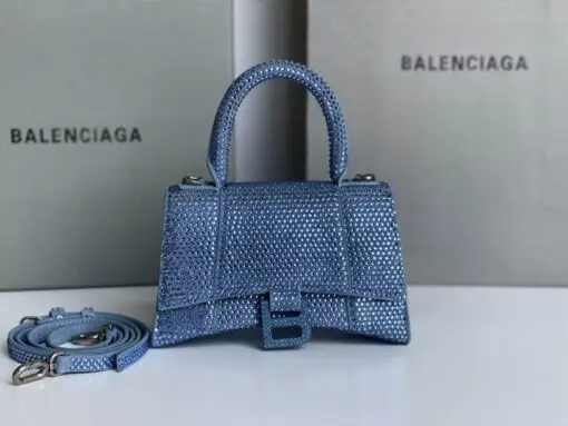 Balenciaga Hourglass Bag Blue Iris