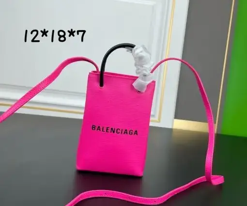 Balenciaga Shopping Phone Holder Bag Pink