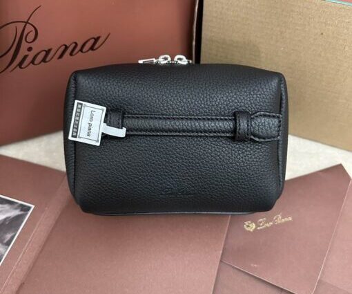 Loro Piana Cosmetic Bag Leather Black