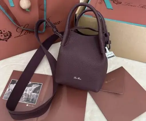 Loro piana Bucket Bag Maroon