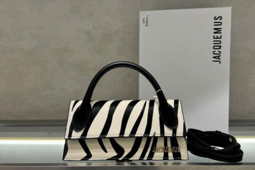 Jacquemus Le Chiquito Bag in a Black and White Zebra Print