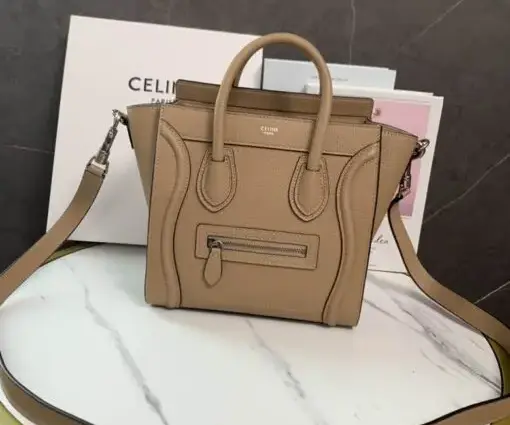 Celine Micro Luggage Tote Bag Beige