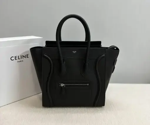 Celine Micro Luggage Tote Bag Black