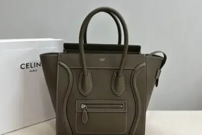 Celine Micro Luggage Tote Bag Olive Green