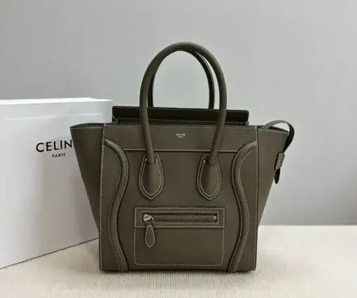 Celine Micro Luggage Tote Bag Olive Green