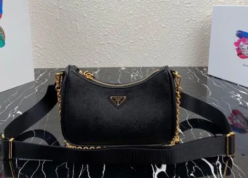 Prada Saffiano Leather Mini Bag Black