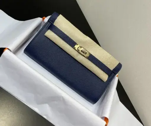 Hermes Kelly Elan Bag Grey & Blue