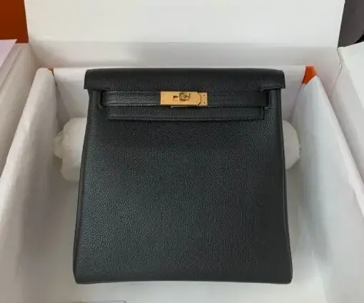 Hermes Kelly Ado Bag Leather Black