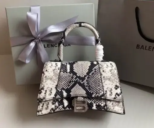 Balenciaga Hourglass Bag Snakeskin Embossed Leather