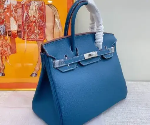 Hermes Birkin Togo Bag Blue Mykonos