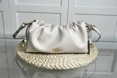Coach Faye Shoulder Bag With Ruching in White