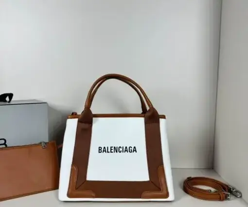 Balenciaga Handbag Large White & Brown
