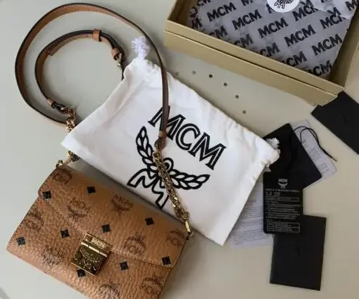 MCM Tracy Medium Shoulder Bag Brown