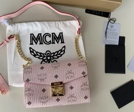 MCM Tracy Medium Shoulder Bag Pink