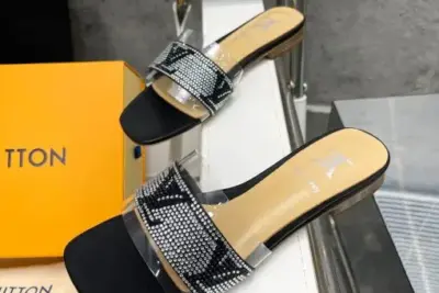 LV Women Slipper Ringstone Black