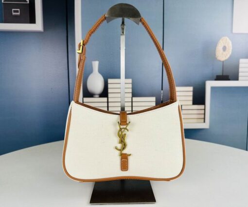 YSL Hobo Bag White & Brown