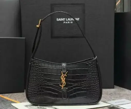 YSL Hobo Bag Crocodile Black